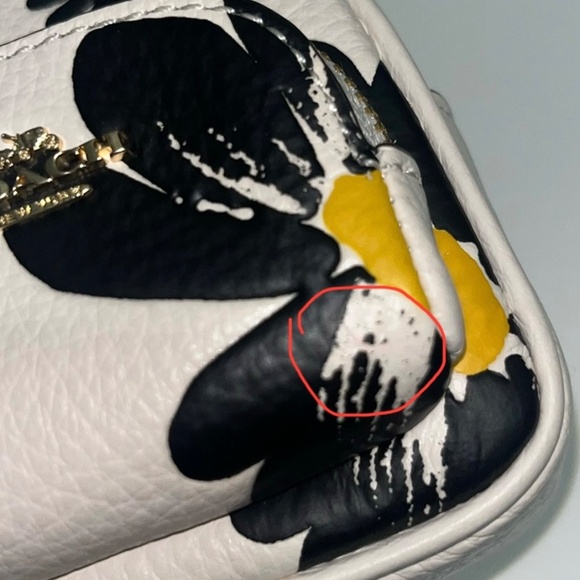 Coach Floral Print Mini Court Backpack Bag Charm (Chalk/Pebbled leather) - Picture 3 of 3